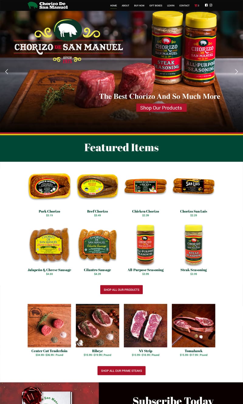 Chorizo de San Manuel's - McAllen Web Design, McAllen Digital Marketing, McAllen SEO