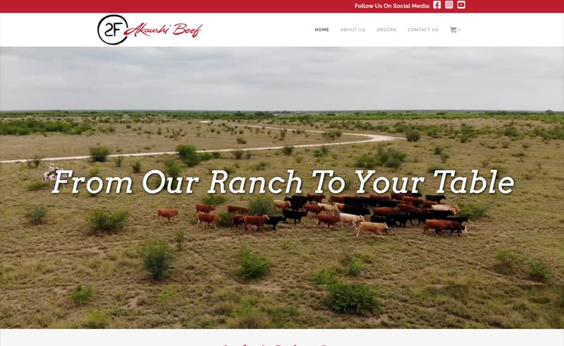 2F Akaushi Beef - McAllen E-Commerce Website Design, Texas Web Application Development