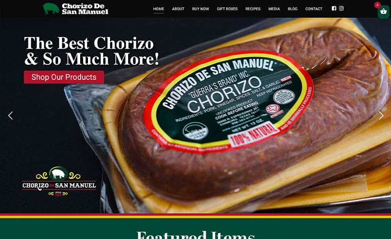 Chorizo de San Manuel's - McAllen Web Design, McAllen Digital Marketing, McAllen SEO